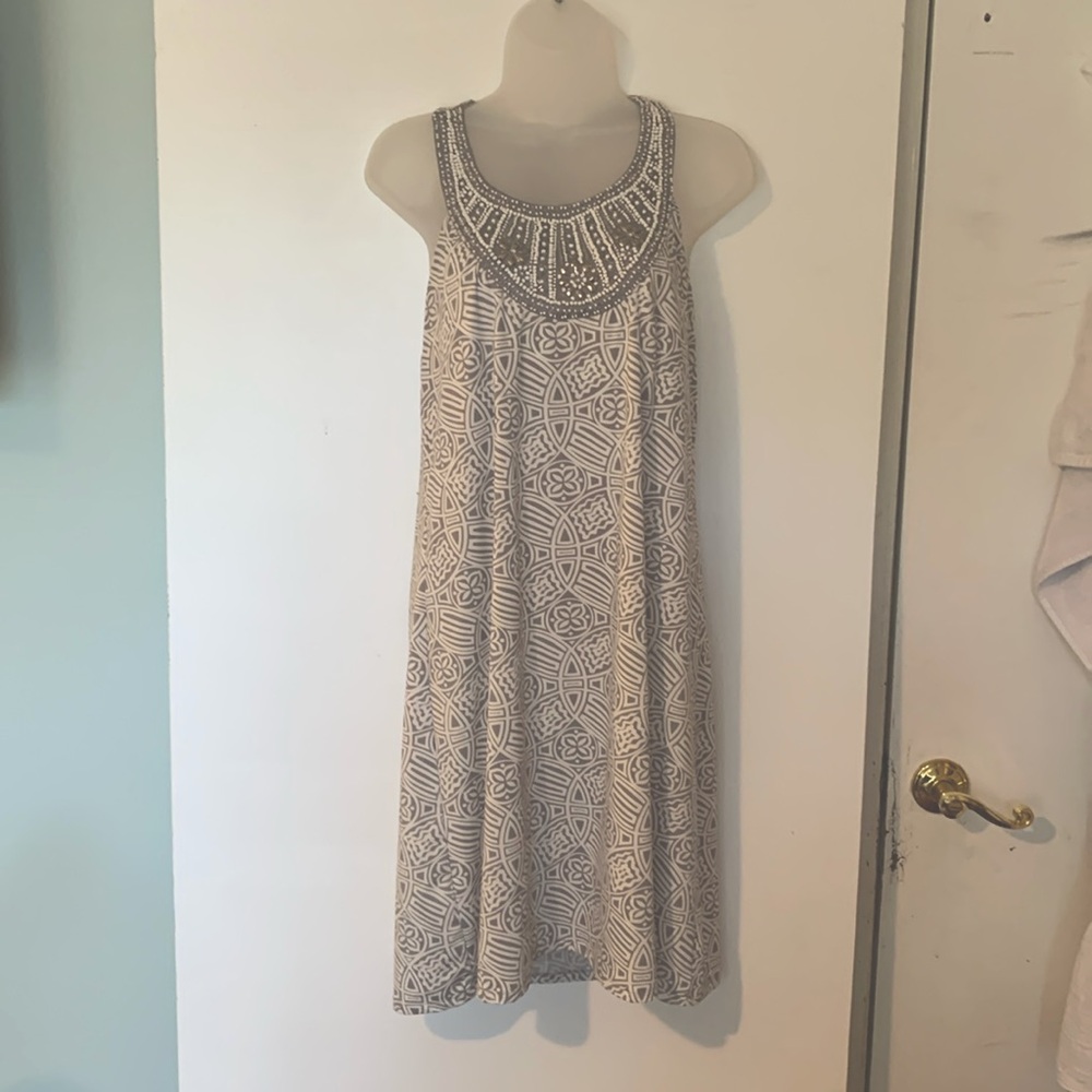 INC International Concepts Gray Embellished Tank Top